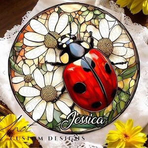 Ladybug 11.8" Glass Cutting Board